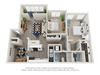 Twin Springs Apartments, Norcross Georgia, B2 3D floorplan